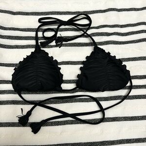 Hollister Black Ruffled Triangle Top